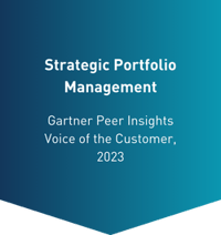 Strategic Portfolio Management badge from Gartner Peer Insights Voice of the Customer, 2023