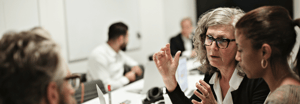 Female leaders in discussion